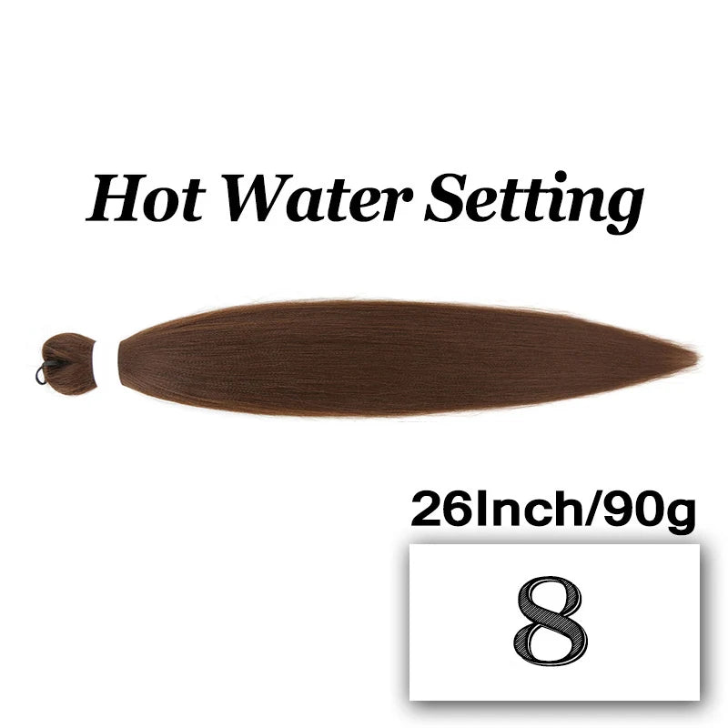 26" Easy Pre Stretched Braiding Hair Extensions 613 Blonde Jumbo Braids Synthetic Hair Bundles Yaki Straight Hair Crochet Braid