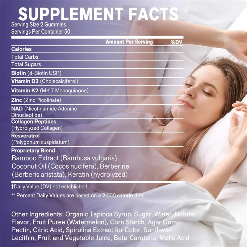 Xemenry NAD+ Resveratrol Berberine & Biotin Anti-Aging Gummies – Cellular Energy, Healthy Aging & Metabolism Support (30/60/100 Gummies)