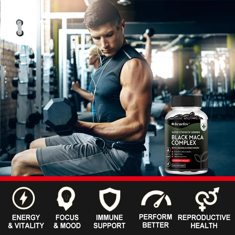 SOOMIIG Black Maca & Ginseng — Energy, Endurance & Performance (120 Capsules)