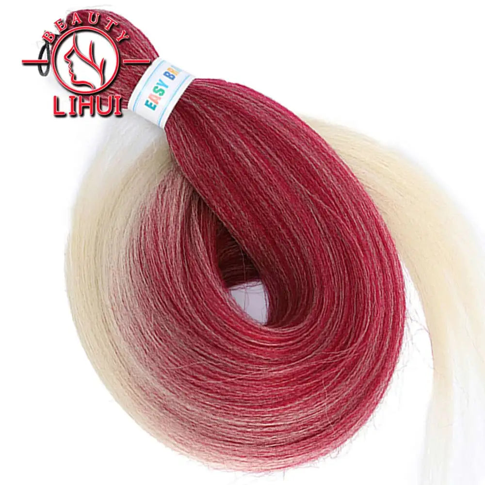 LIHUI Pre-Stretched Jumbo Braids — 26" 90 g Synthetic (Red/Pink, Frosted Colors)