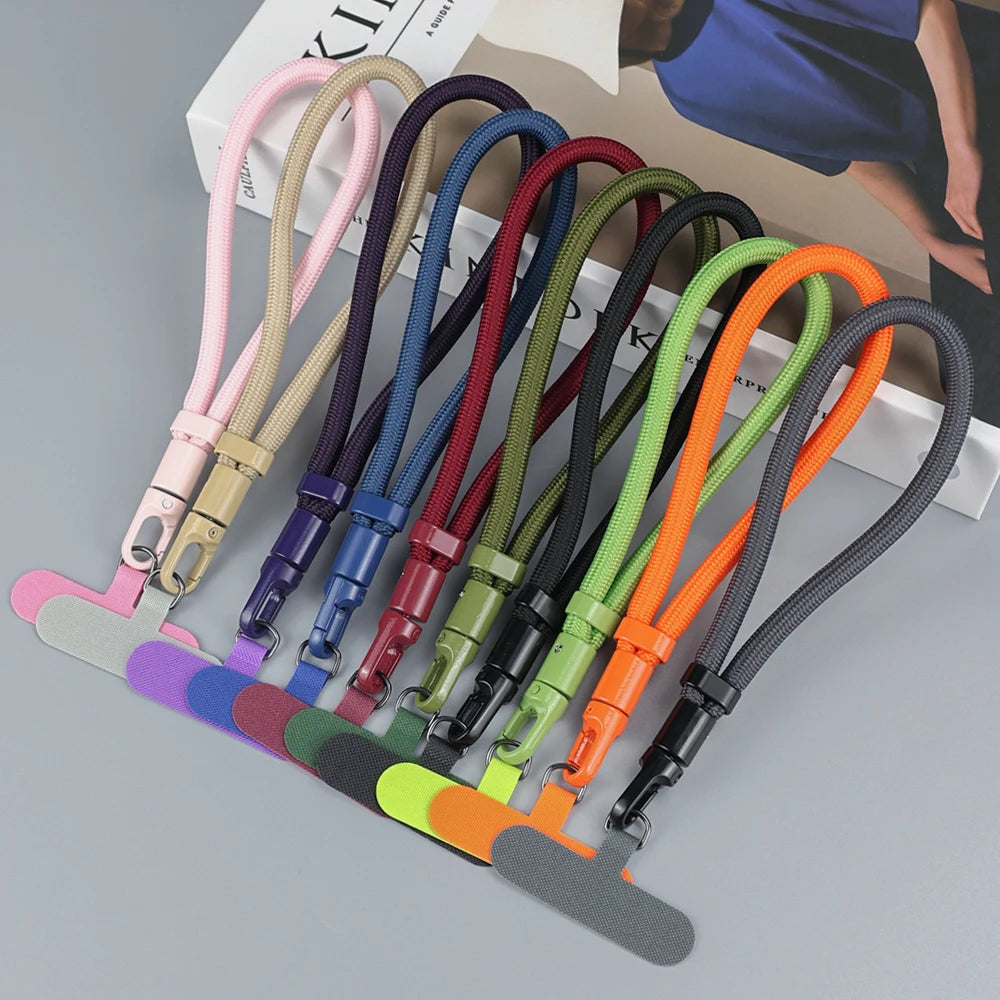 Universal Adjustable Mobile Phone Lanyard Short Wrist Strap with Self-locking Anti-drop Design Durable Polyester Phone Strap
