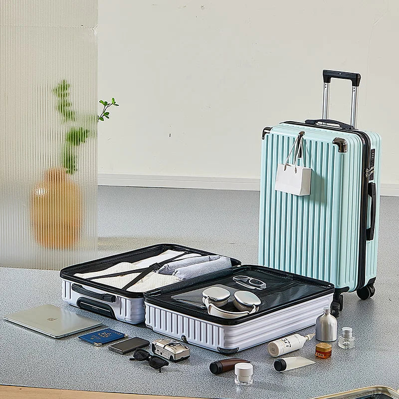 Lightweight Suitcase for Travelling Password Protected Children's Luggage Carry Bag for Men and Women Leather Suitcase 20-26Inch