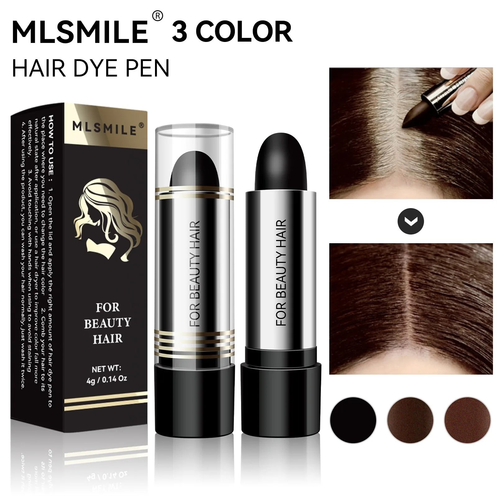 Disposable Hair Colour Dye Coverage White Hair One-off Hair Color Stick Modify Cream Black Brown Temporary Cover Up Grey