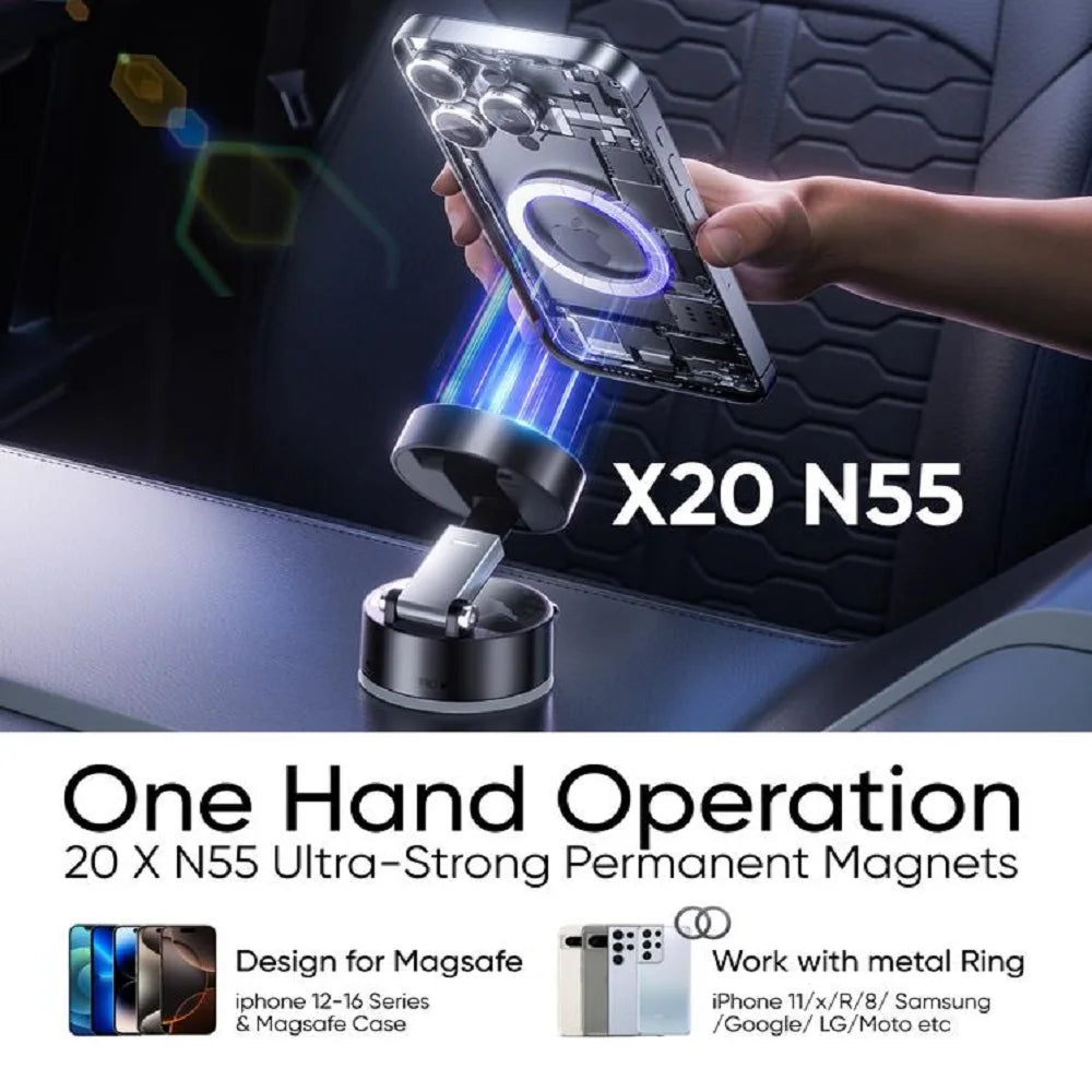 Suction Cup Magnetic Phone Holder Lazy Multi-functional Foldable Storage Holder Vacuum Suction Phone Holder