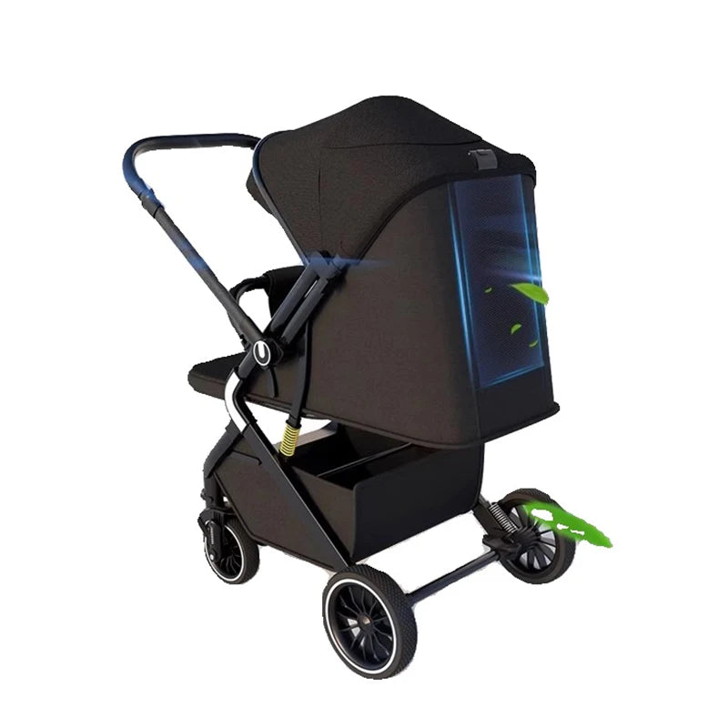 Ultra-Light Baby Stroller Bidirectional Implementation Can Sit and Lie One Button Close High Landscape Newborn Umbrella Car