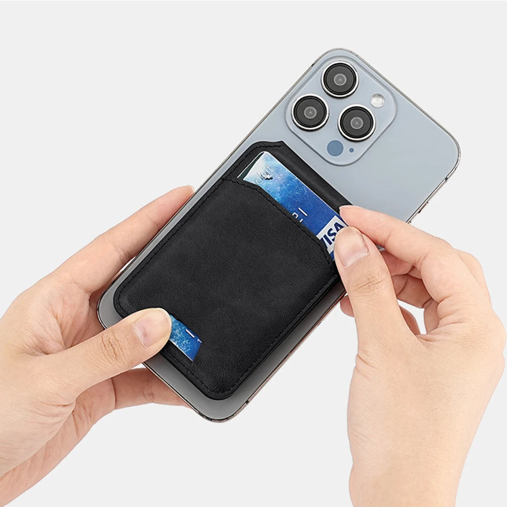 Luxury For Magsafe Magnetic Leather Wallet Holder Case For iPhone 16 15 14 13 12 Pro Max Card Holder Phone Bag Cover Accessories