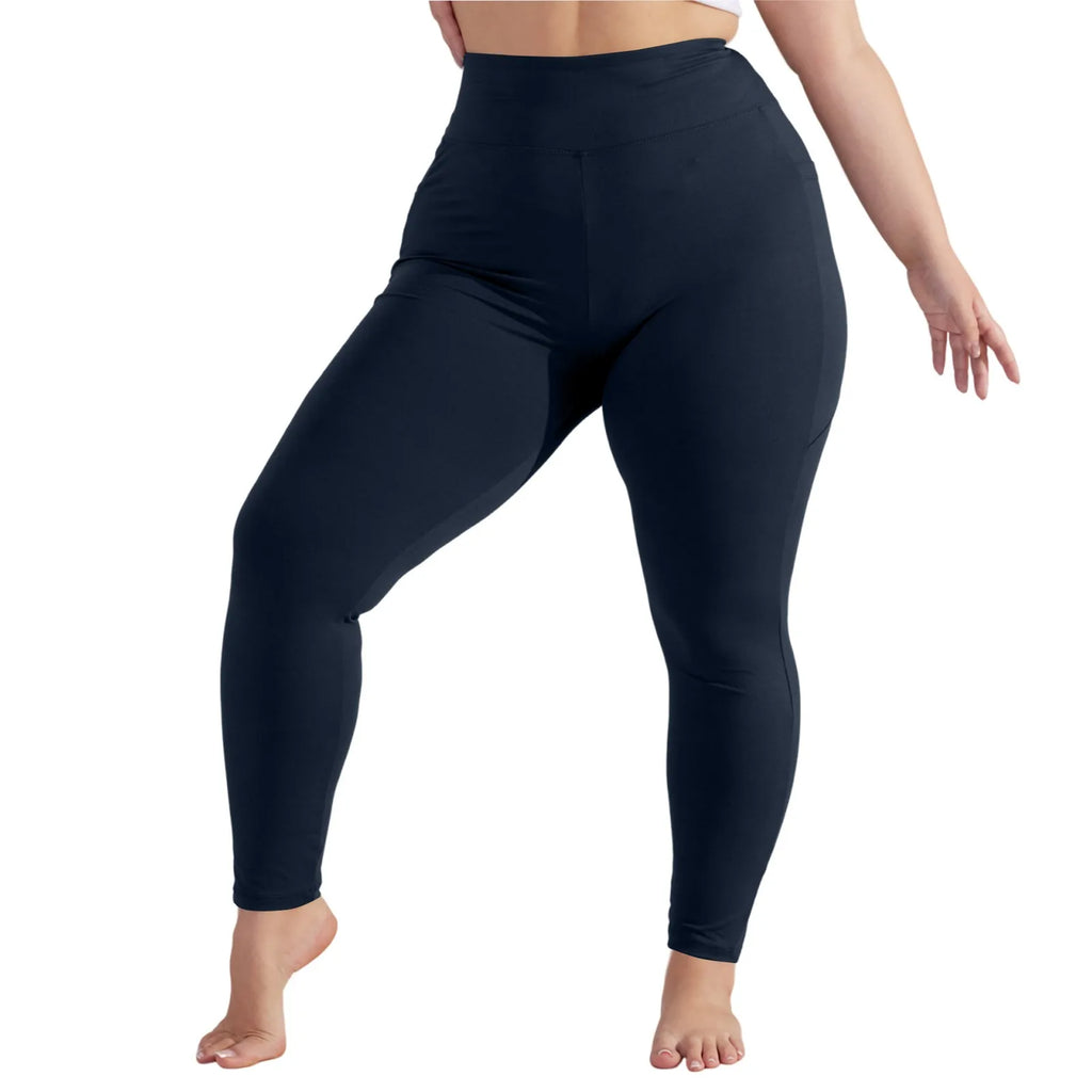 Plus Size Women’s High-Waisted Yoga Pants with Pockets – Hip Lift Athletic Leggings