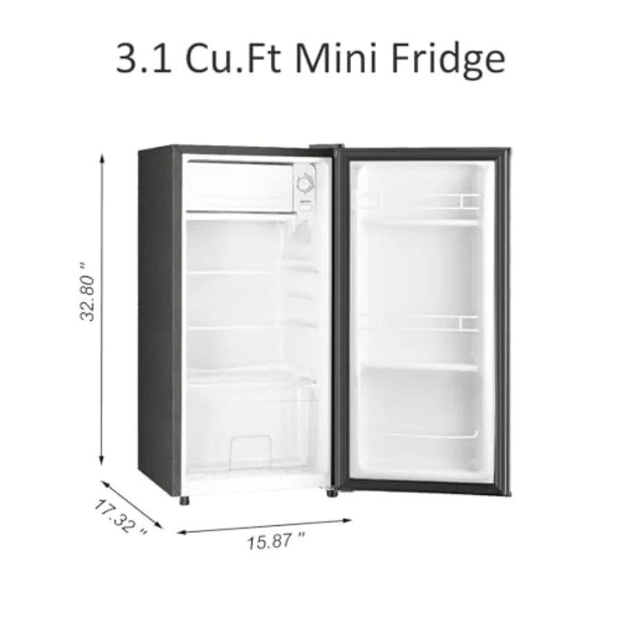 3.1 Cu.Ft Mini Fridge with Freezer Single Door Compact Refrigerator for Apartment Dorm Office Bedroom Temperature Adjustable 5