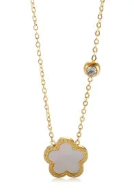 Merci Girl 18K Gold-Plated Triple-Layer Pendant Necklace — Stainless Steel, Waterproof & Colorfast