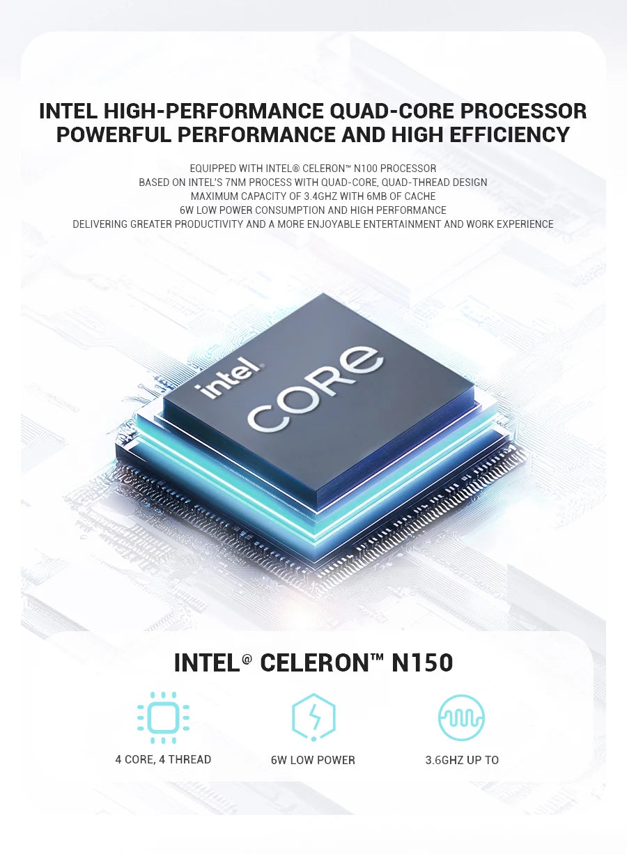 Firebat AT15 Laptop — 15.6″ FHD, Intel N150 (Up to 3.6GHz), 16GB RAM, 1TB SSD, Windows 11 Pro, Backlit Keyboard, Wi-Fi 5