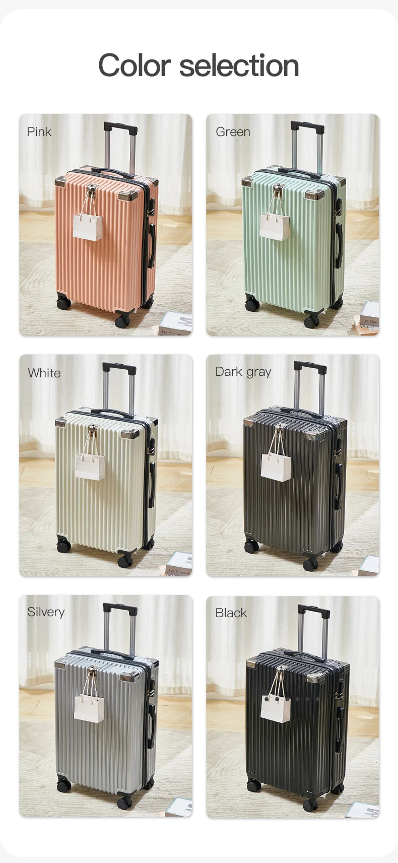Modern Carry on Trolley CaseCustom Large 20/22/24/26/28 Inch PC ABS Luggage with Combination Lock Wholesale Prices Suitcase