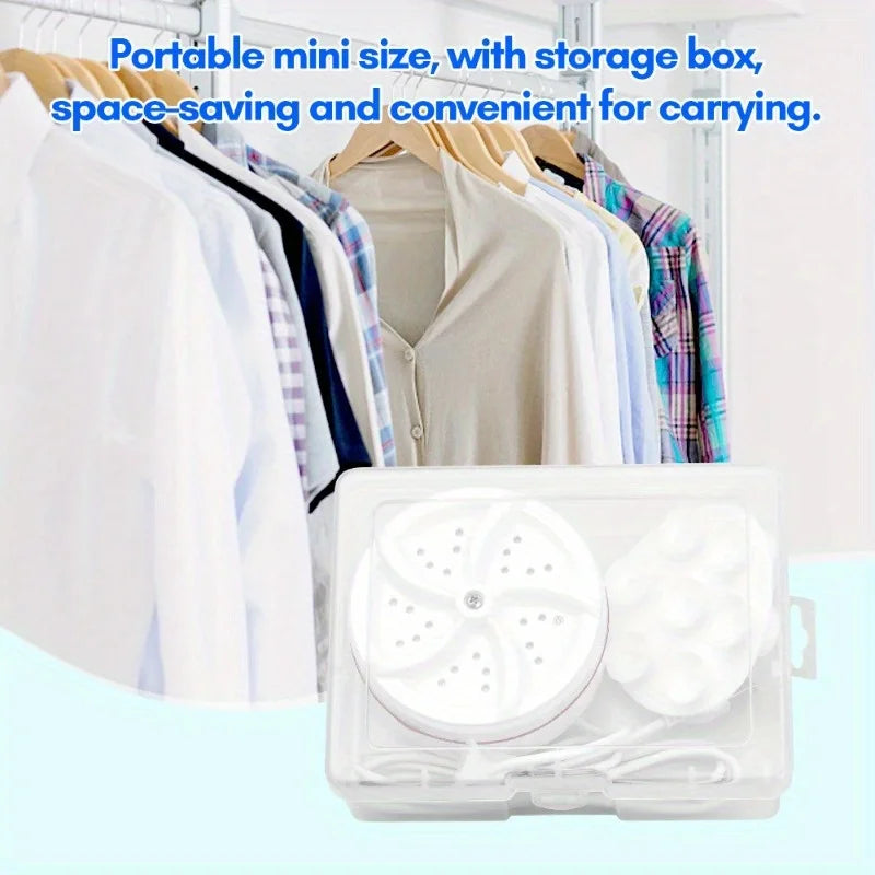 Mini Washing Machine Portable Turbine Washer Portable Washing Machine with USB and Speed Control for Travel Business Trip