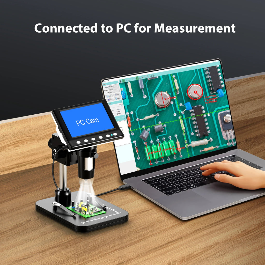 Hayve 4.3" Digital Microscope 1000X (1080P, 8 LEDs, PC View)