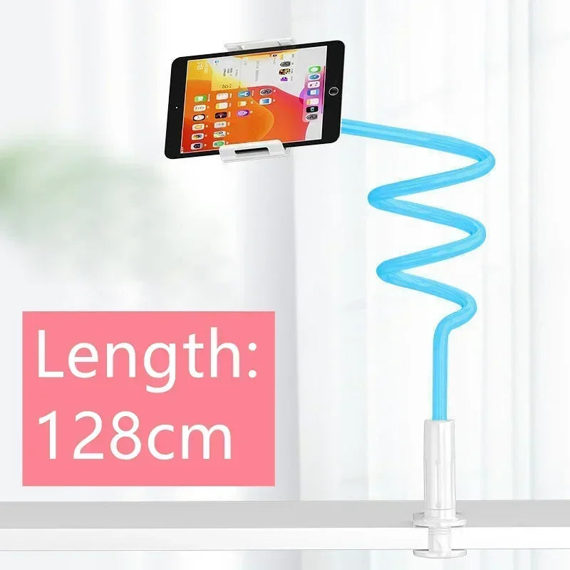 128cm Phone Holder Stand Lazy Bracket Headrest Bed 360 Flexible Long Arms Clamp Mount for IPhone Samsung and 3.5~6.7" Device
