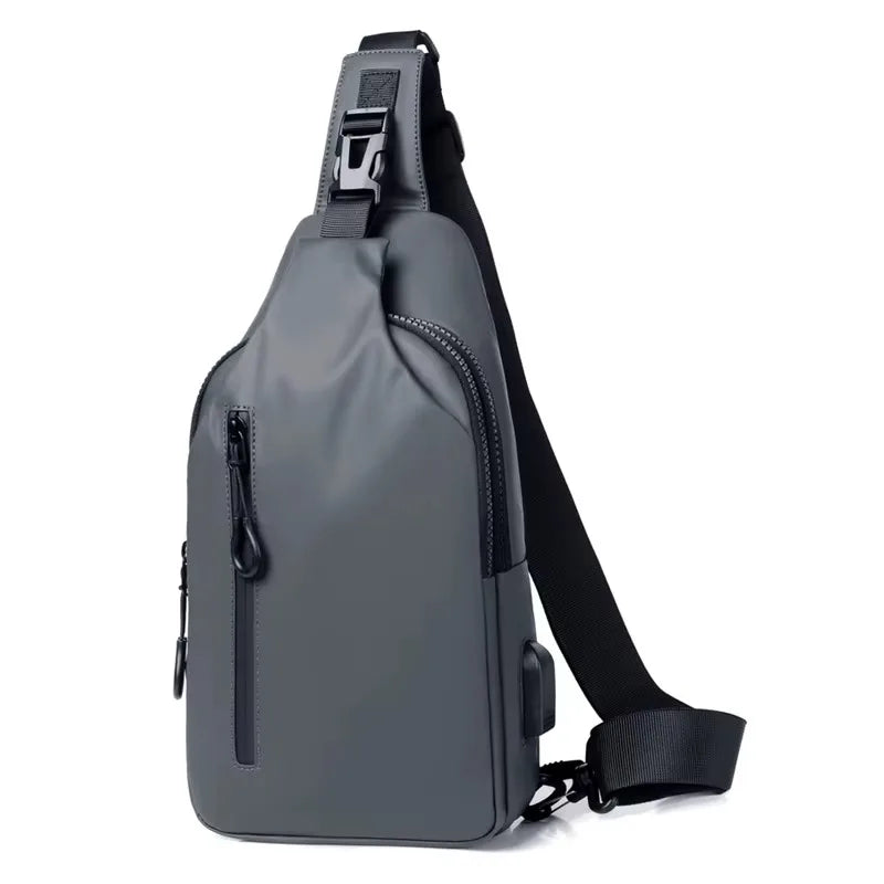 Trendy and Fashionable Chest Bag Solid Color Men Minimalist Chest Bag Outdoor Casual Fashion One Shoulder Crossbody Bag