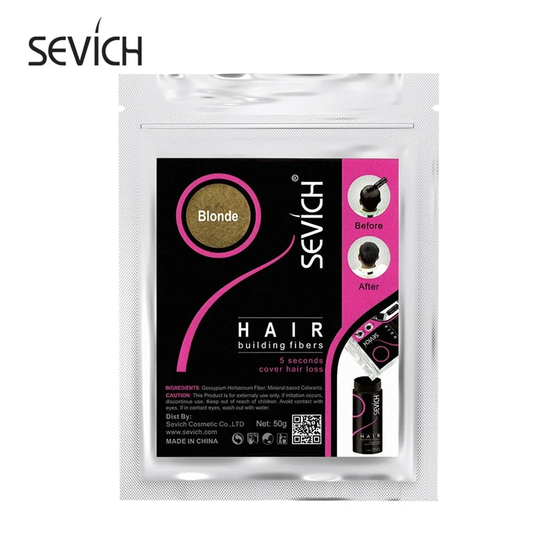Sevich 10 Colors Hair Fiber 50g Hair Building Fiber Powder Keratin Instant Hair Growth Fiber Refill Hair Loss Hair Care Product