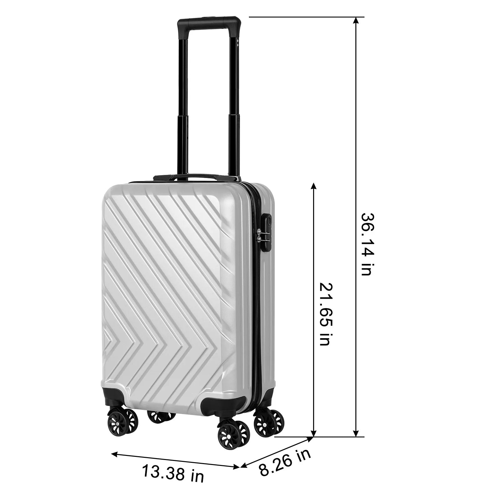 Lockable Spinner Luggage with 20 Handles | ABS Rolling Suitcase