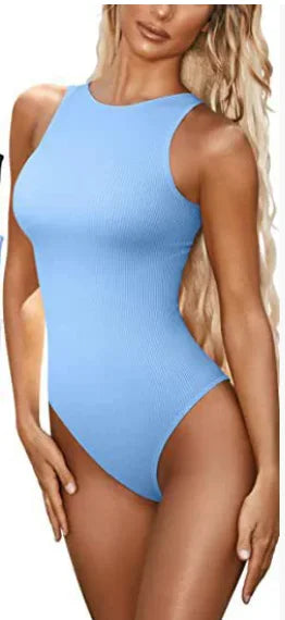 Ribbed Sleeveless Bodysuit (Tummy Control)