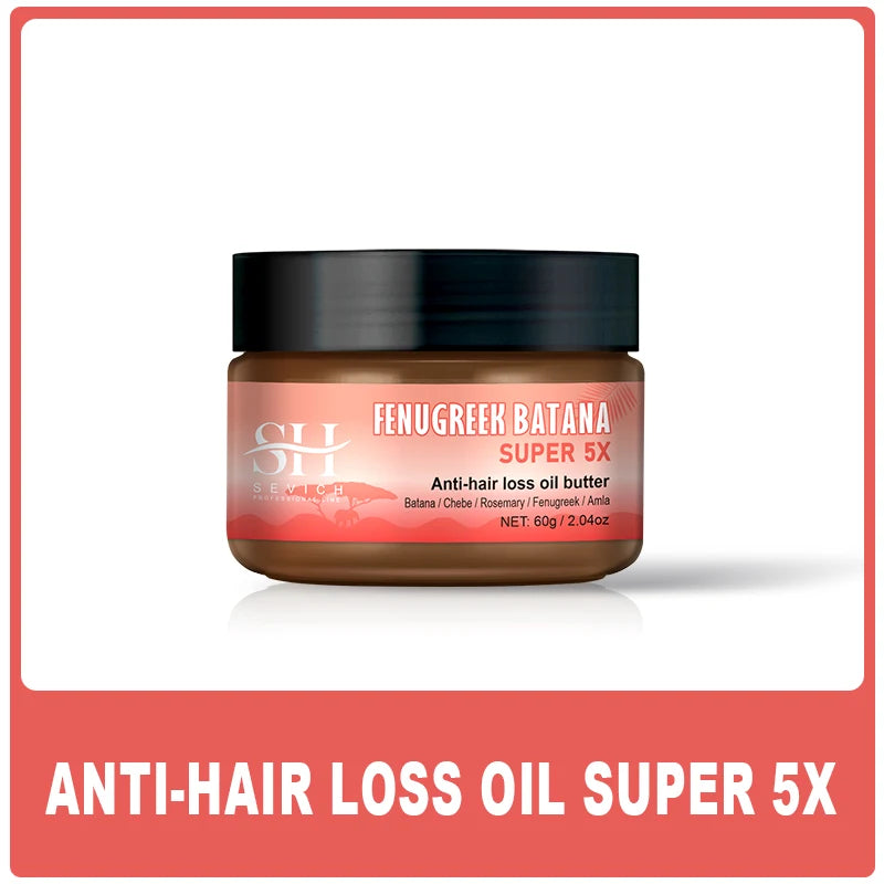 Sevich Batana Super 5X Hair Growth Set – Chebe Butter Hair Mask & Herbal Regrowth Oil (Batana, Rosemary, Fenugreek, Amla, 40ml + 60g)