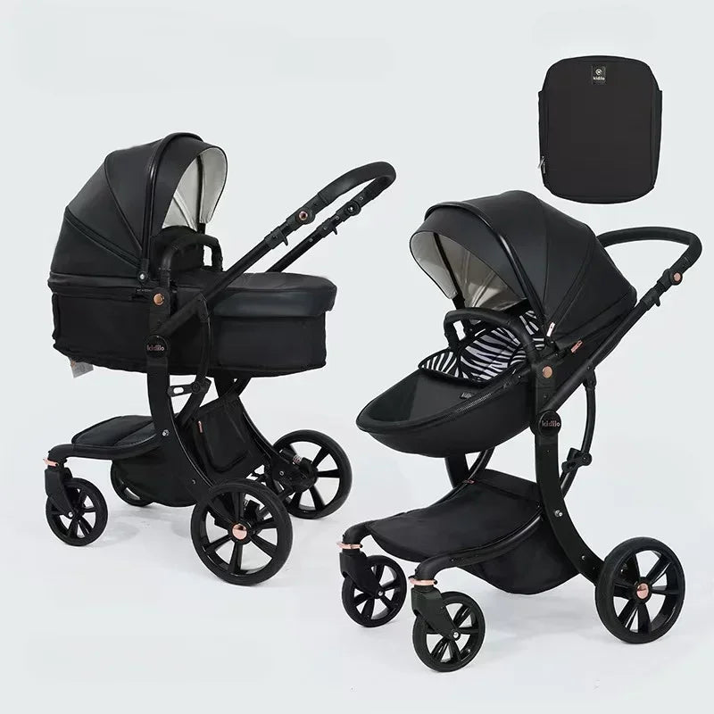 2025 New Two-in-one Stroller, High View Stroller, Comfortable and Convenient for Sitting and Lying, Equipped with Mommy Bag