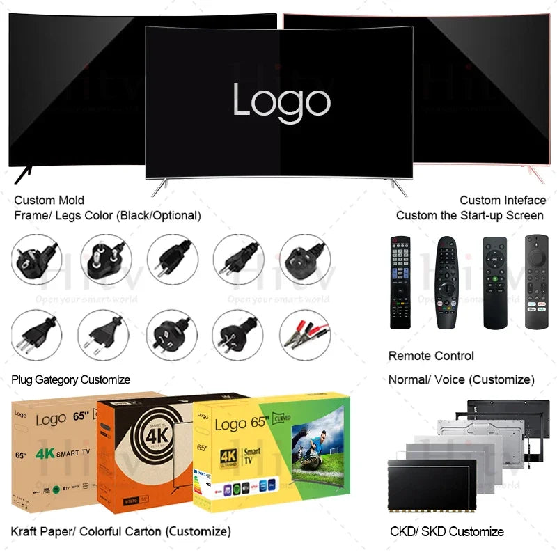 Wholesale 65 Inch LED Curved Smart Tv Android 4K Ultra HD Televisions