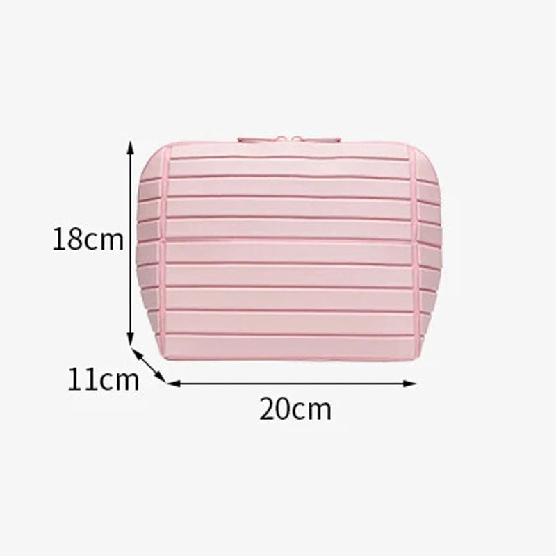 Geometric Makeup Organizer Bag – Large-Capacity Zipper Travel Case
