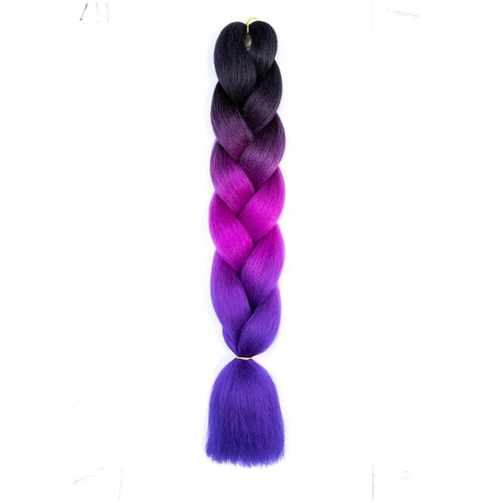 Jumbo Braids Extensions — 24" Synthetic Kanekalon Yaki Straight (Afro Ombre Piano Color)