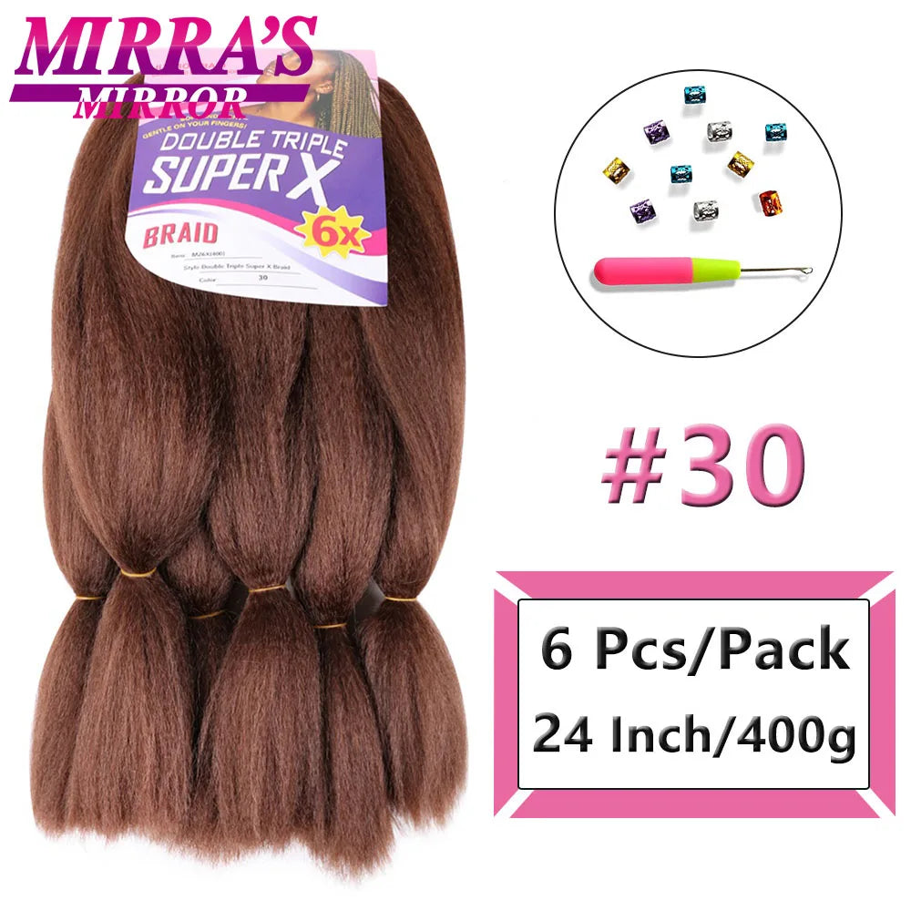 Jumbo Box Braids 400 Gramas Large YAKI Texture 6X Synthetic Braiding Hair  Pre-stretched African Braid Extensions Mirra's Mirror