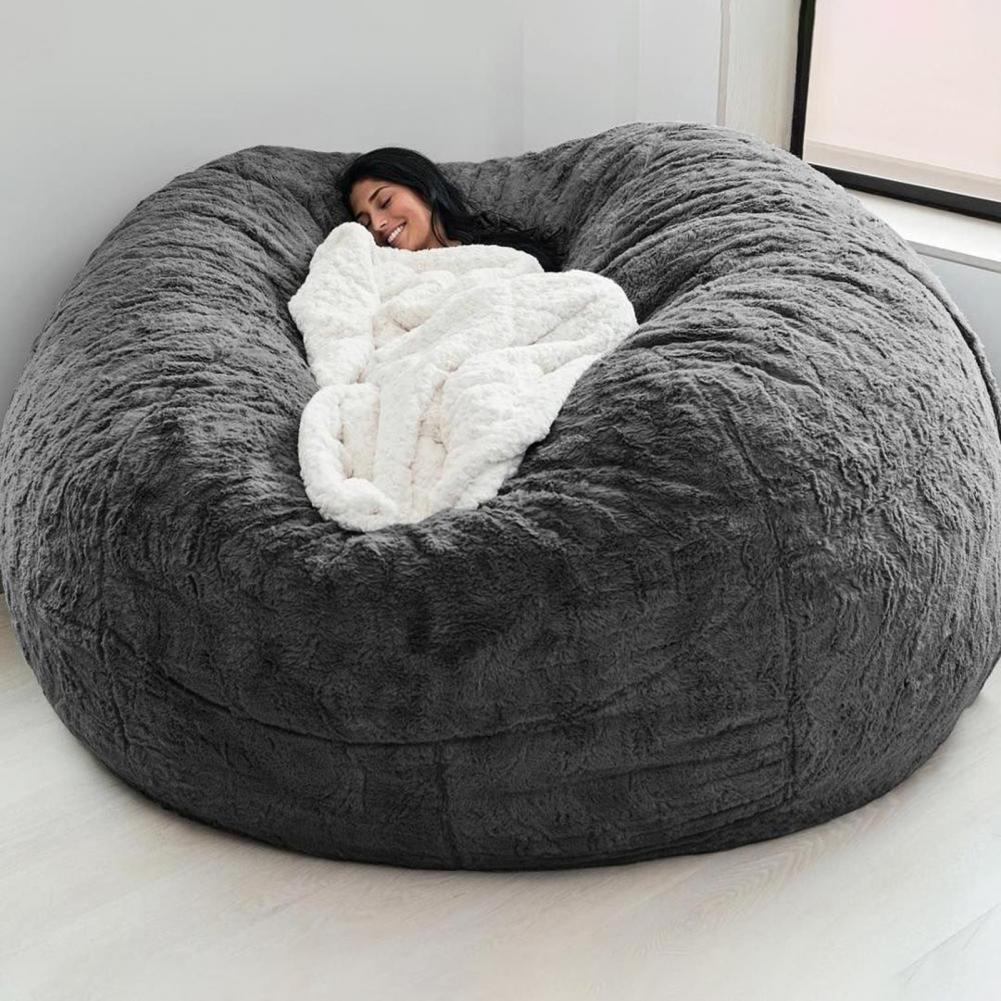 2022 New Bean Bag Sofa Bed Pouf No Filling Stuffed Giant Beanbag Relax Lounge Chair Tatami Futon Floor Seat Furniture