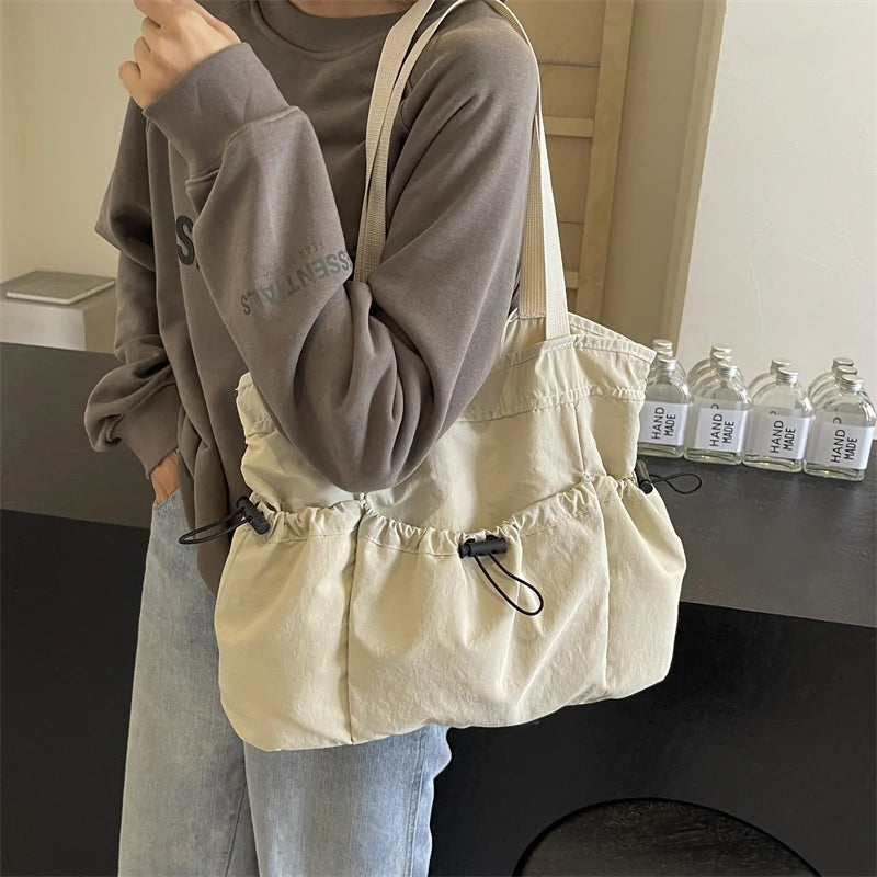1 Piece Large Capacity Tote Bag fashion Shoulder Canvas Bag Work Commuting Bucket Bag