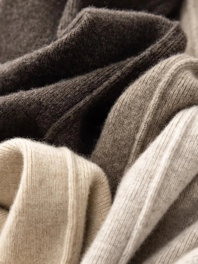 Women’s High-Waist Belted Knit Pants – Solid Color, Center-Crease Wide-Leg (Autumn/Winter 2026)