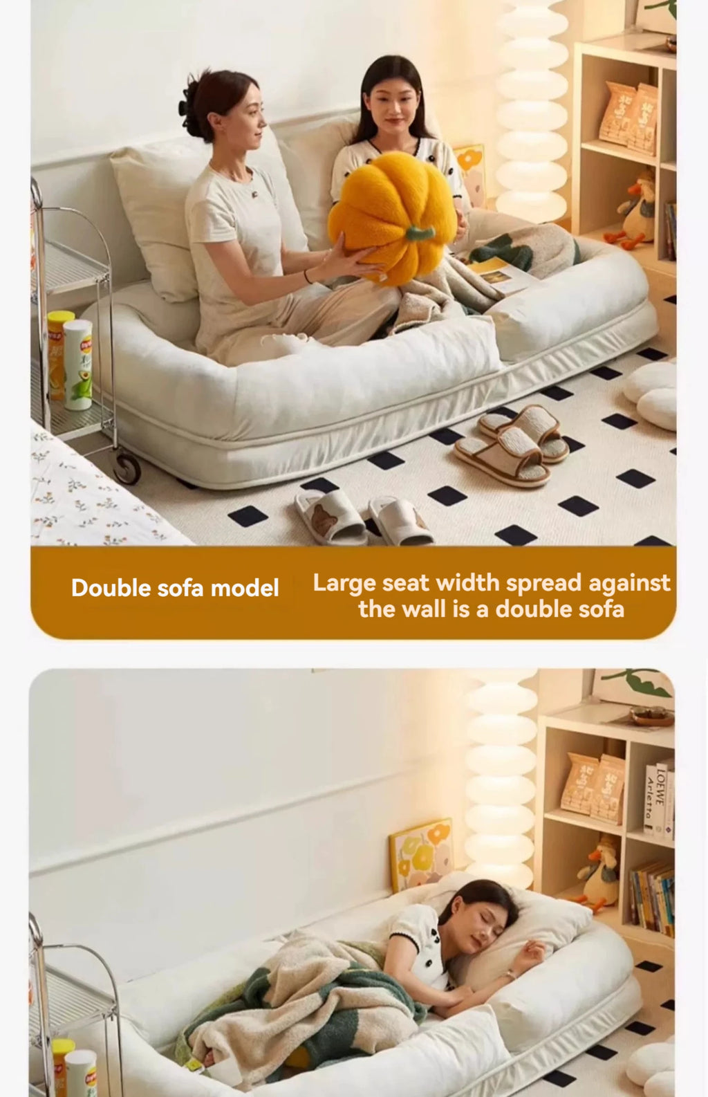 Human dog bed, lazy sofa, can lie down and sleep, internet celebrity tatami, foldable balcony, bedroom, small sofa,lounge chair