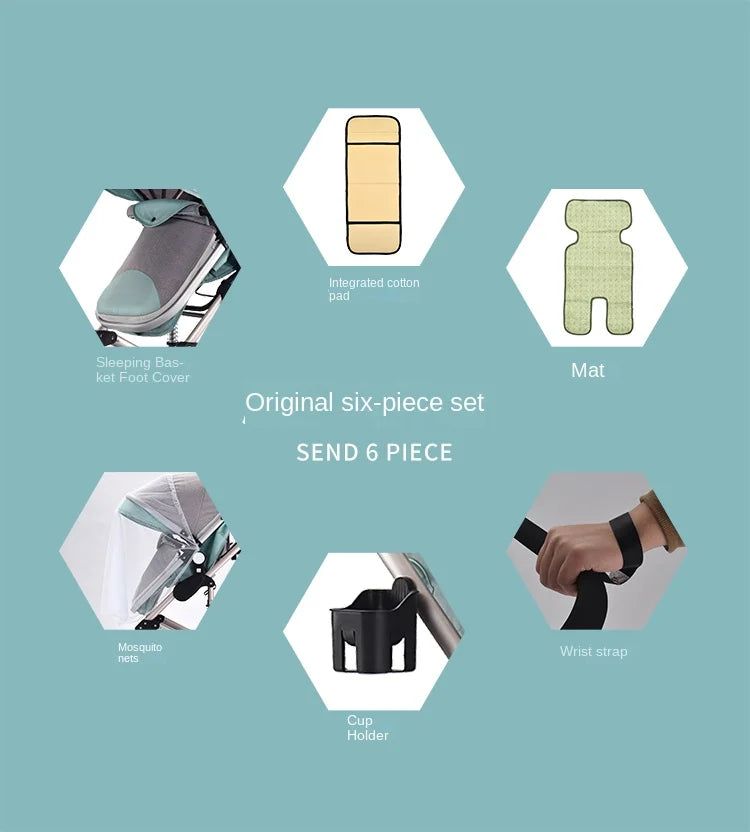 Warm House Portable Baby Stroller | High-Landscape Aluminum Frame Pram