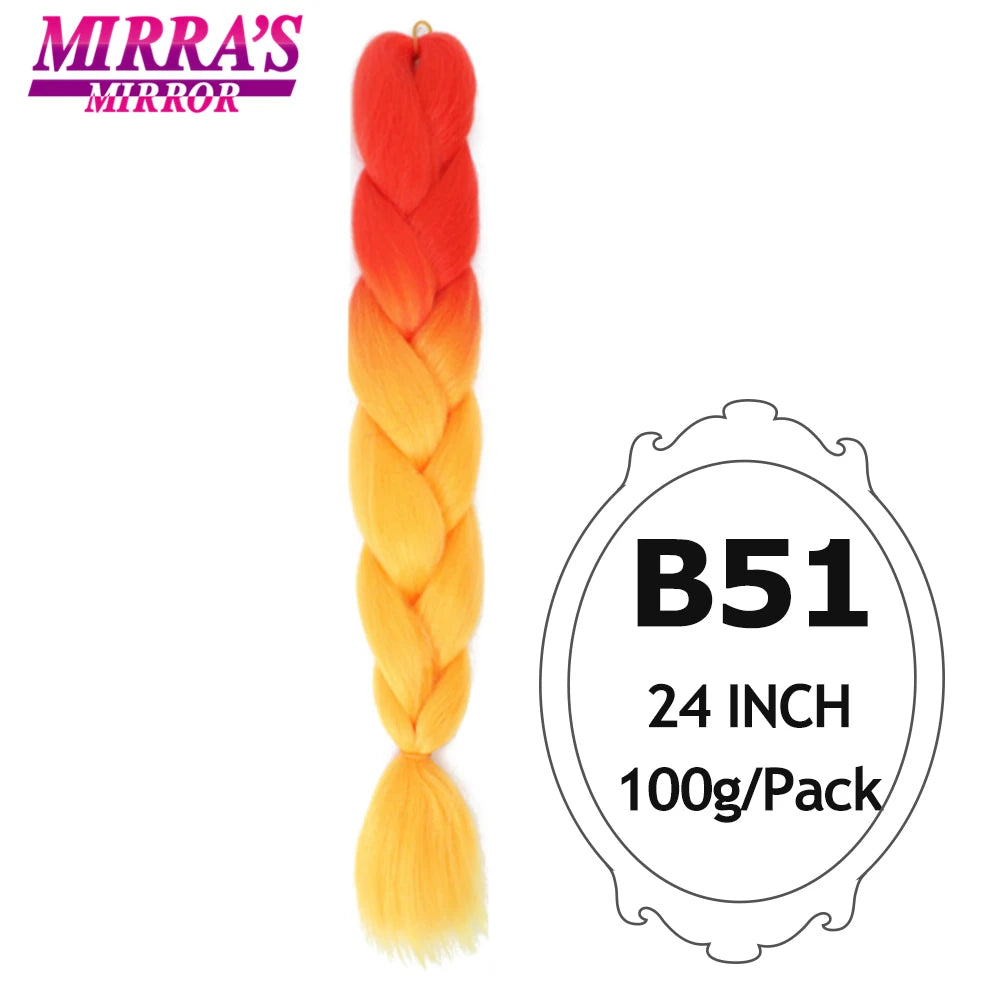 Colorful Jumbo Braiding Hair Extensions For Box Braids Synthetic Hair for Afro Braids Ombre Jumbo Braid Hair DIY Crochet Braid