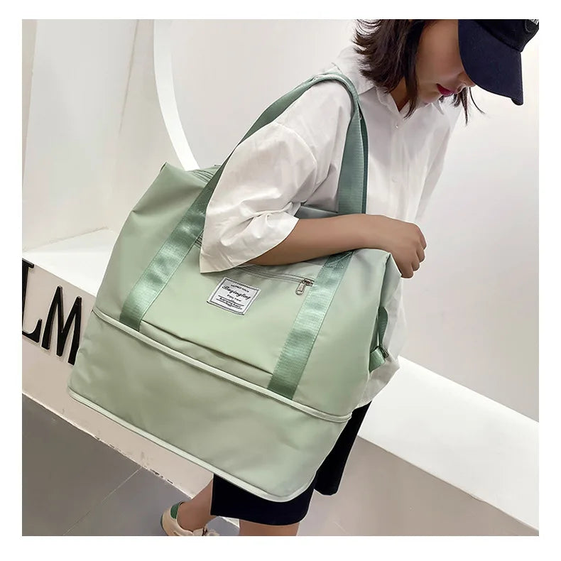 Large Capacity Expanding Double back Travel Bags Luggage Organizer Bag Handbag Waterproof Foldable Travel Clothes Storage Bag