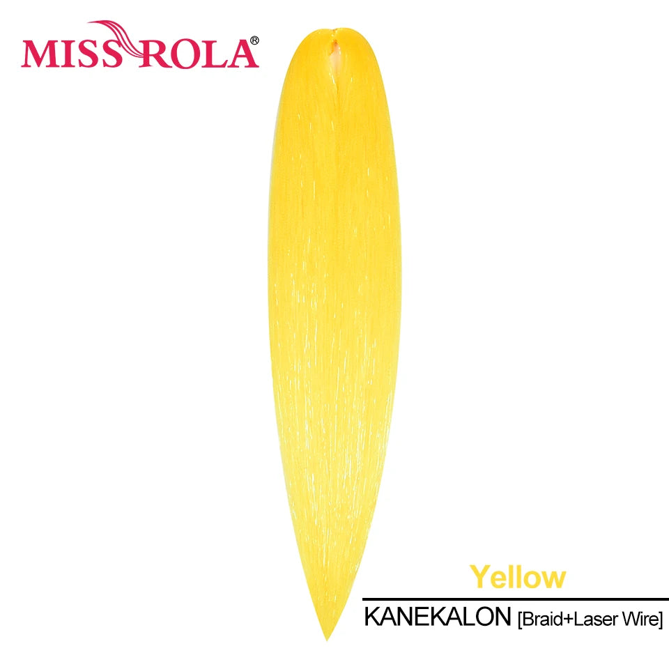 Miss Rola Synthetic 22 Inch 60G Kanekalon Hair Tinsel Wire Jumbo Braid Yaki Straight Hair Extension Twist Braid Bulk Wholesale