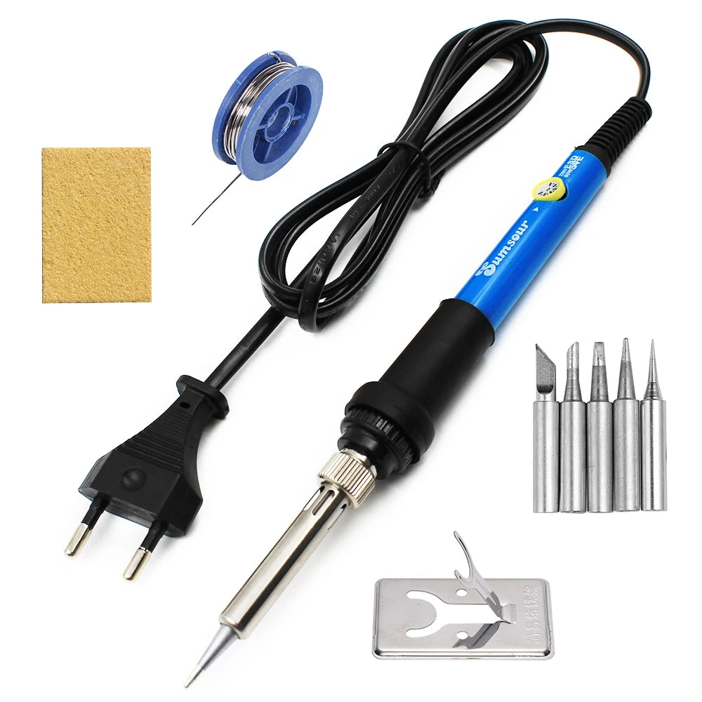 60W 80W Electric Soldering Iron LCD Digital Display Adjustable Temperature Welding Repair Tools 220V / 110V Solder Wire Tips
