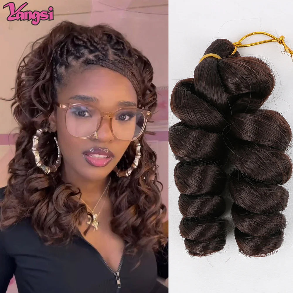 8“ Short  French curl Bob Braids Crochet Box Braids Ombre Colored Synthetic Hair Extensions Brown Blonde Purple Crochet Hair