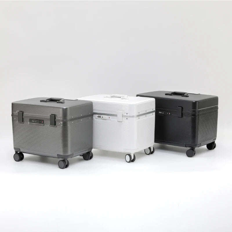 Aluminum Alloy Frame Suitcase, Top-Opening ABS Portable Trolley Case, Universal Wheels, Customs Code Lock Boarding Case