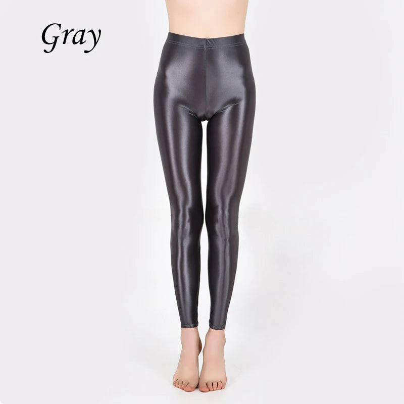 GlossFit™ Satin Shiny Leggings — High-Waist Slim Glossy Yoga Pants for Women