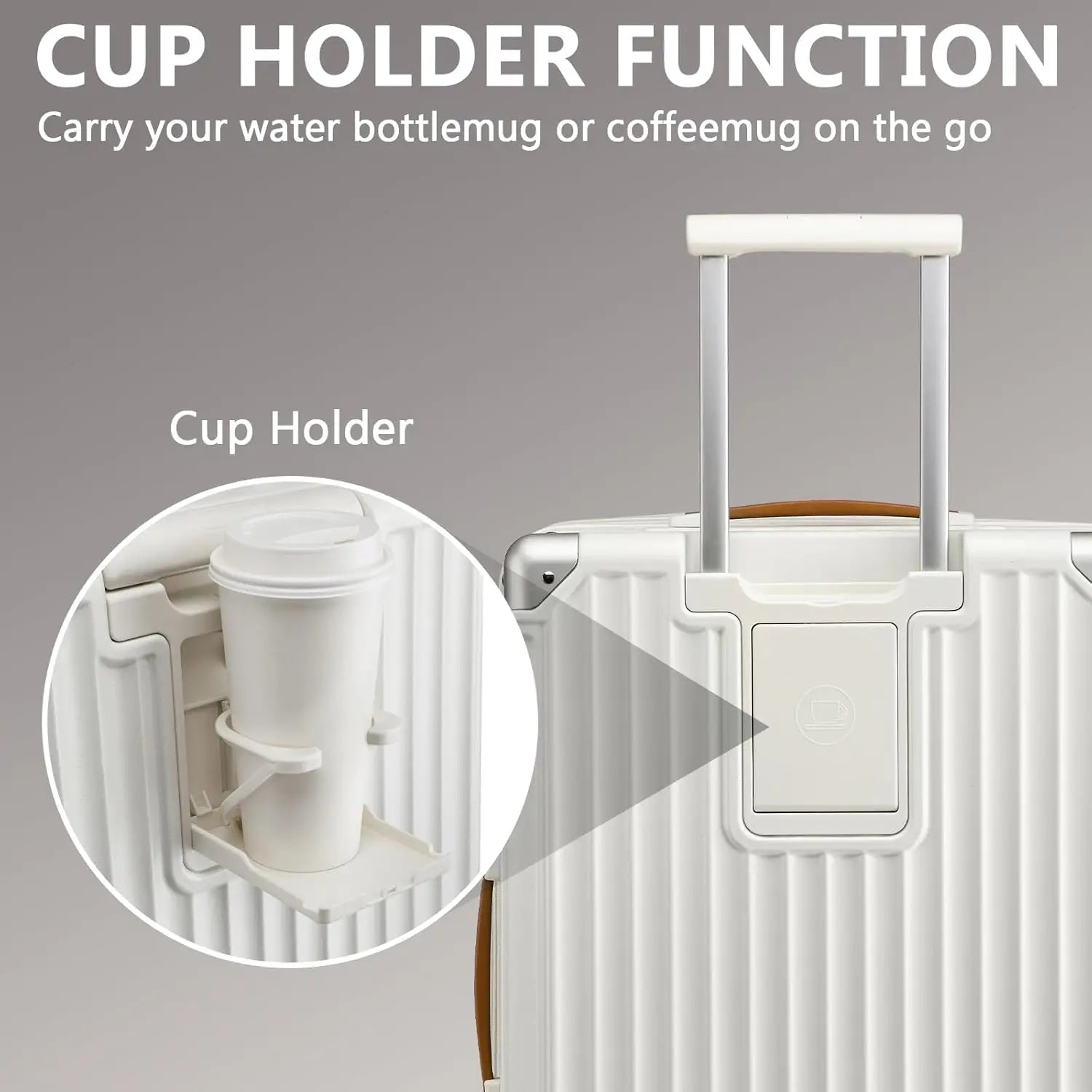 Joyway 20″ Expandable PP+ABS Carry-On | Cup Holder, USB Ports, TSA Lock & 360° Spinner Wheels