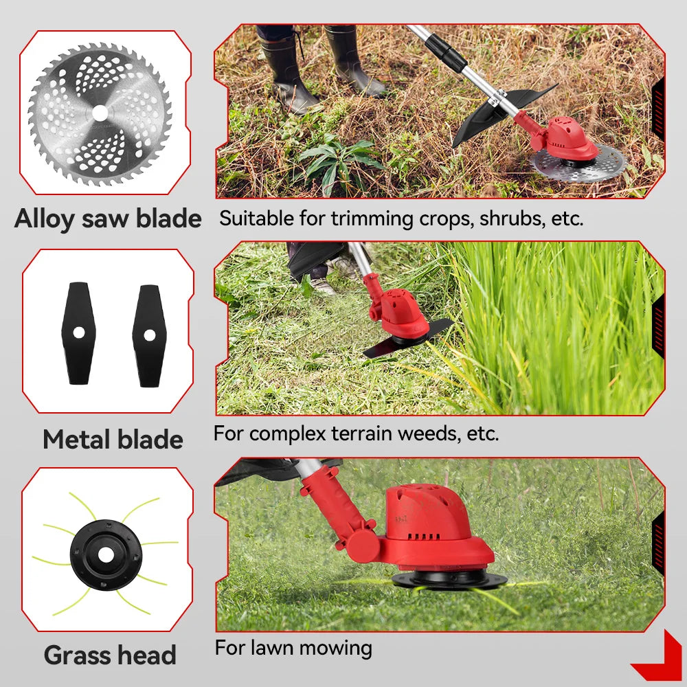 10" Cordless Brushless Grass Trimmer – Foldable Telescopic Handle