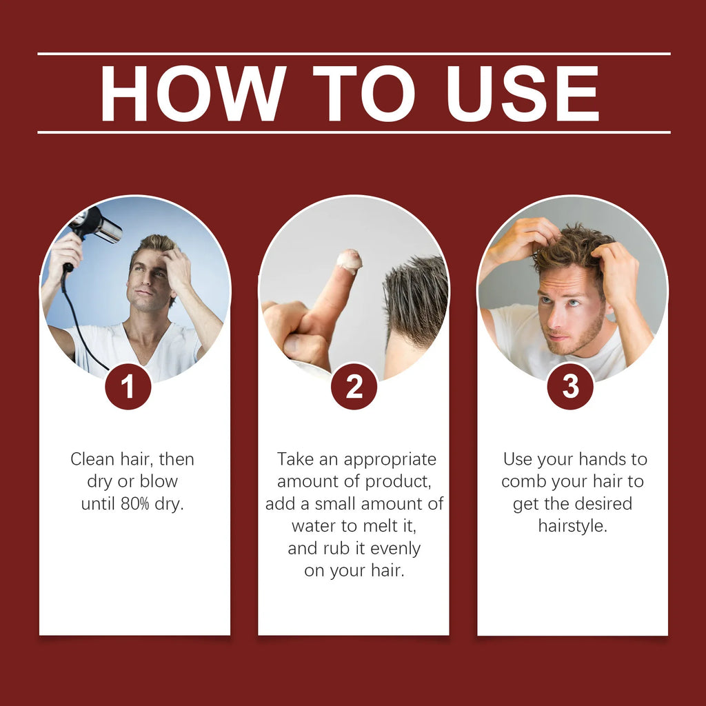 Man Hair Styling Pomade Non-greasy Control Roots Edges Balm Lasting Finished Molding Easy Lock in Water Woman Hair Shaping Waxs