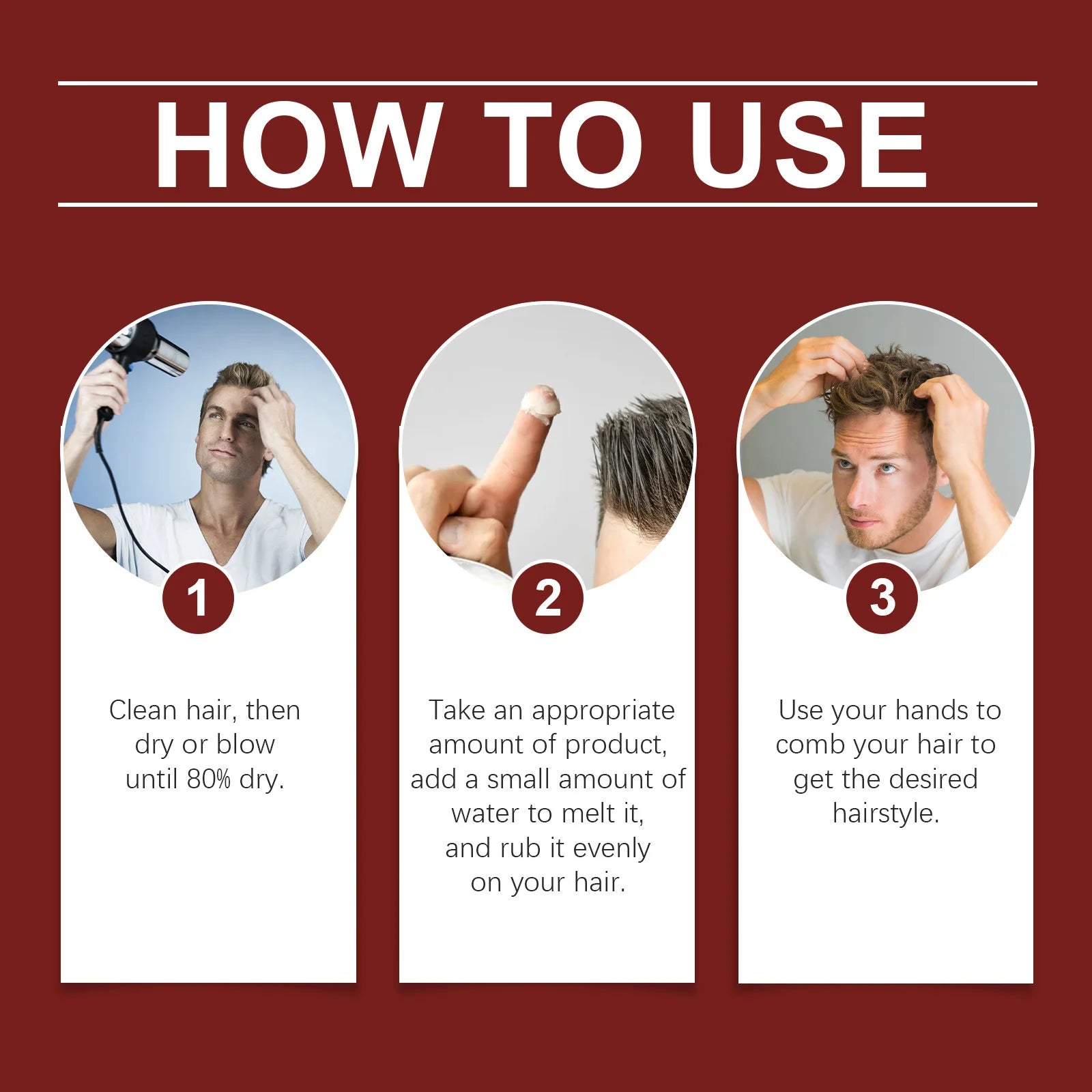 Man Hair Styling Pomade Non-greasy Control Roots Edges Balm Lasting Finished Molding Easy Lock in Water Woman Hair Shaping Waxs