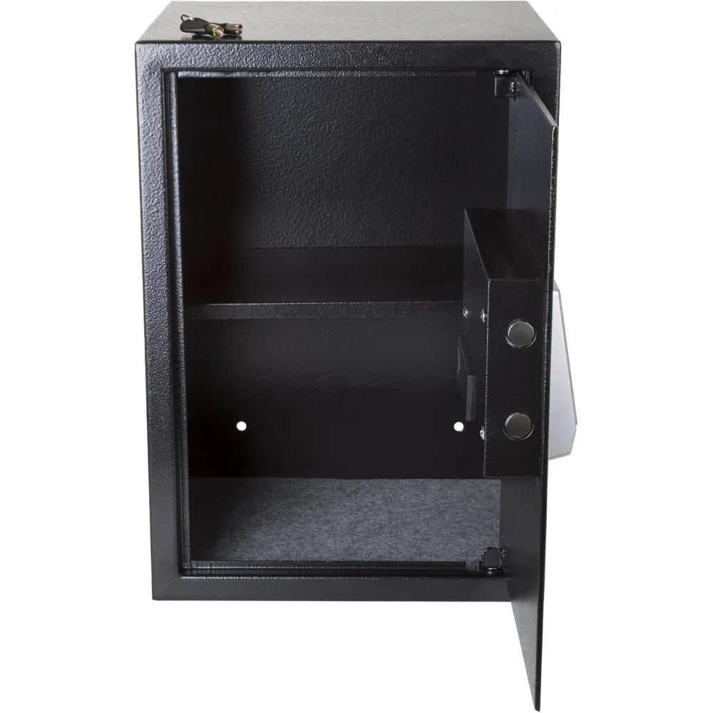Portable Steel Safe — 1.68 cu ft, Keypad + Keys, Alarm, Wall/Floor Mount