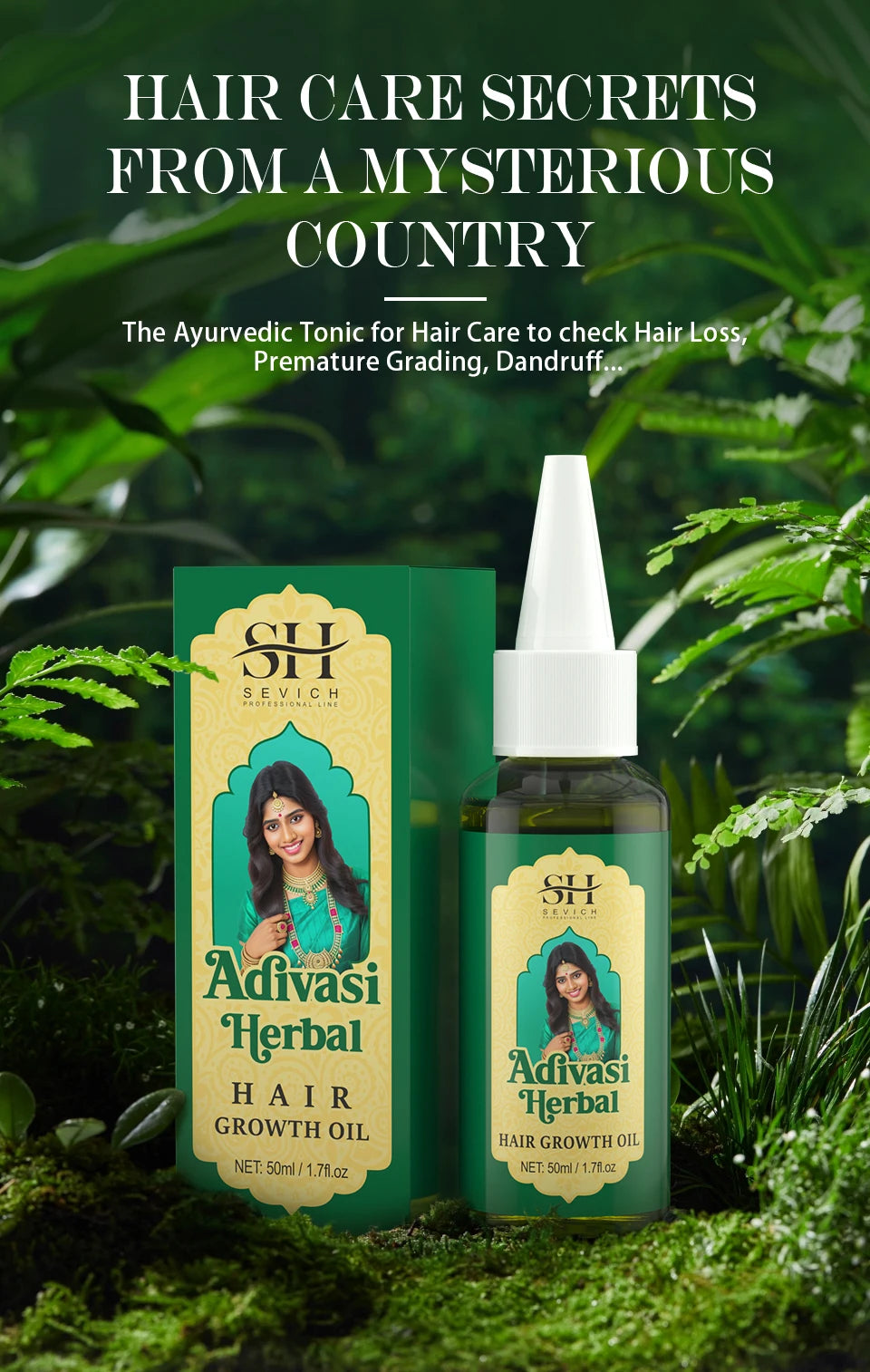 Sevich Ayurvedic Hair Growth Oil – 50ml Adivasi Organic Coconut Oil Serum for Fast Regrowth & Anti-Hair Loss