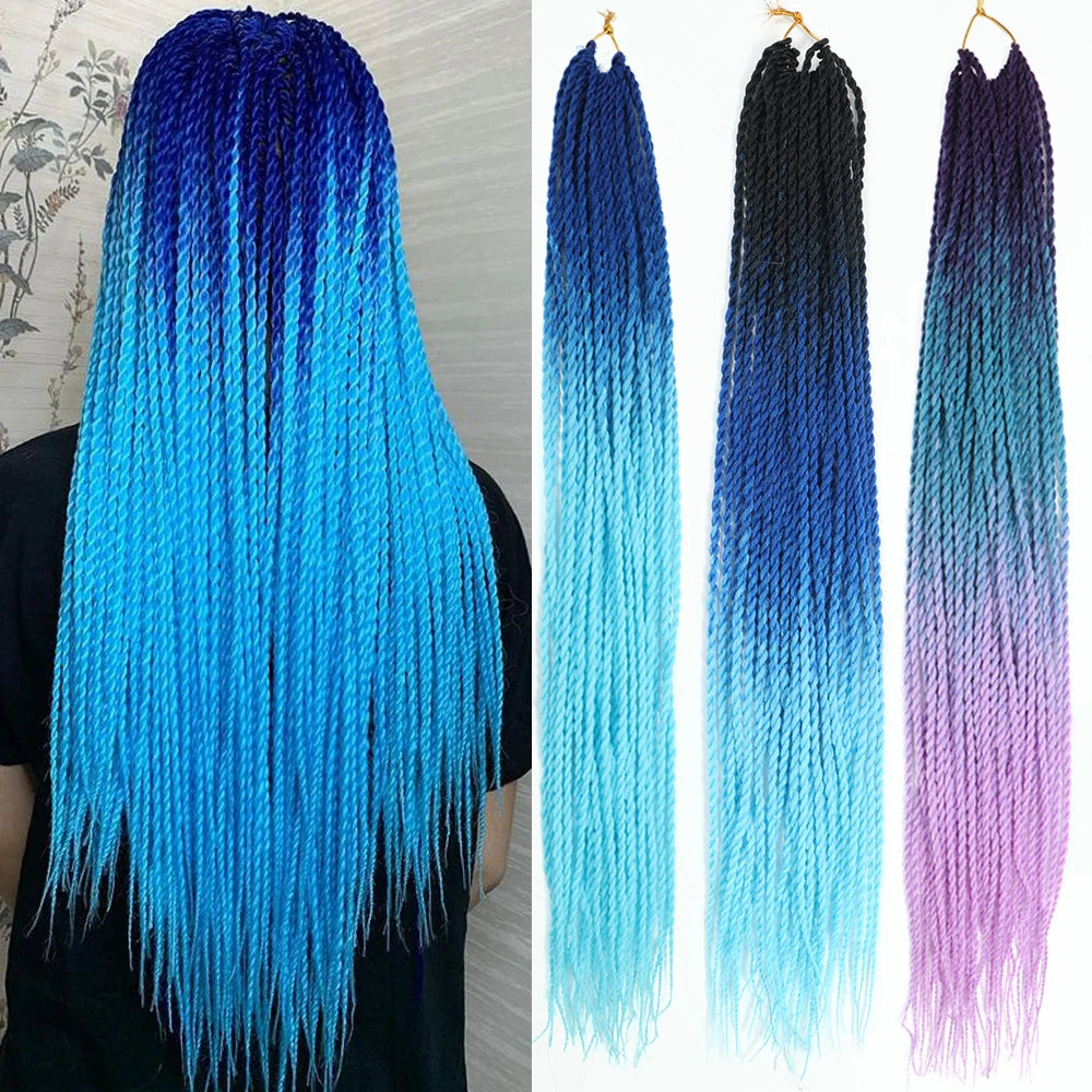 Senegalese Twist Hair Crochet Braided 24inch Synthetic Dreadlocks Crochet Hair Braids 30 Roots/Pack Senegalese Twist Box Braids