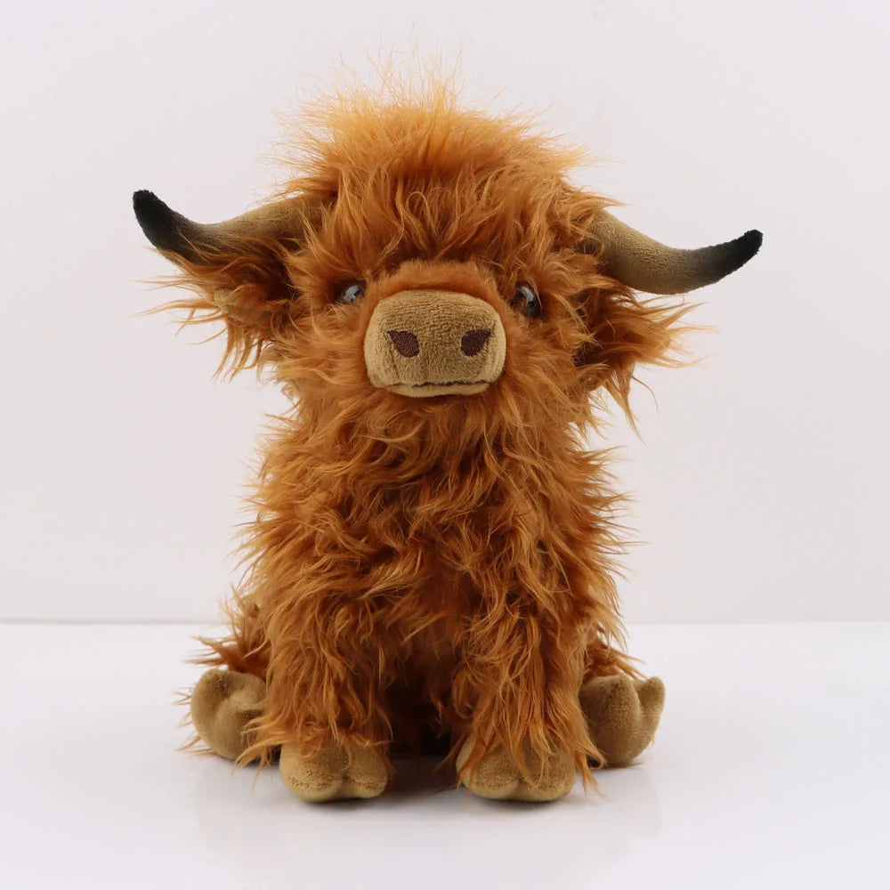 Highland Cow Plush Cushion — Soft Cotton Stuffed Toy, 29 cm, CE-Certified (Model 21333)