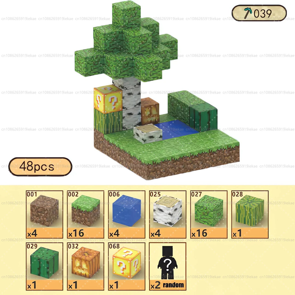 Magnetic Building Blocks Mine World Magnet Cube Set STEM Montessori Sensory Toy for Kids Boys Girls Ages 3+ DIY Model Children