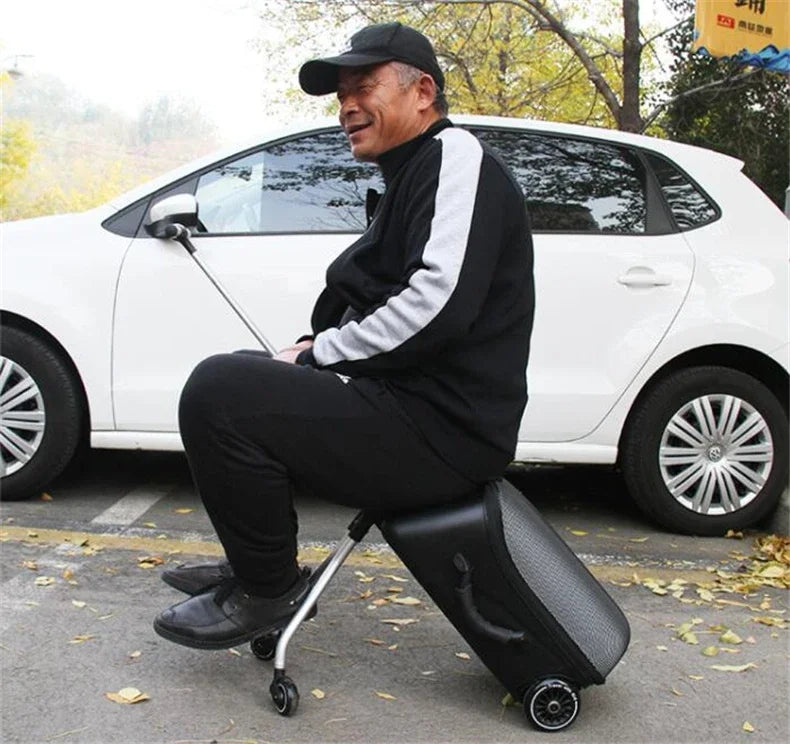 Formsio Kids Scooter Suitcase Lazy Carry On Rolling Luggage Box Sitting Trolley Bag For Baby